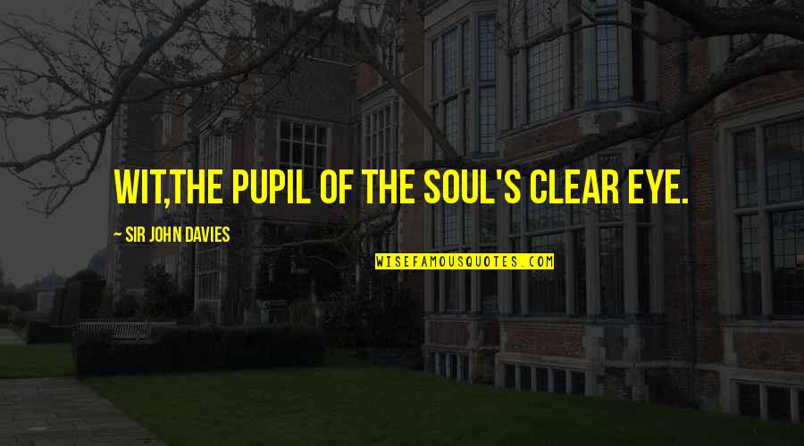 Samberg Actor Quotes By Sir John Davies: Wit,the pupil of the soul's clear eye. Samberg Actor Quotes By Sir John Davies: Wit,the pupil of the soul's clear eye.