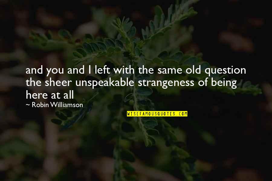 Same Old You Quotes By Robin Williamson: and you and I left with the same