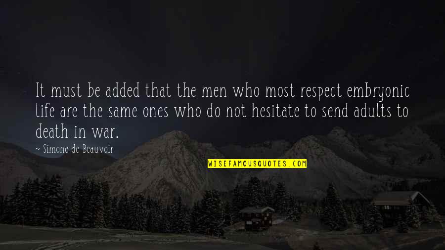 Same Respect Quotes By Simone De Beauvoir: It must be added that the men who