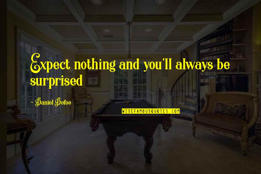Samedov Saki Quotes By Daniel Defoe: Expect nothing and you'll always be surprised