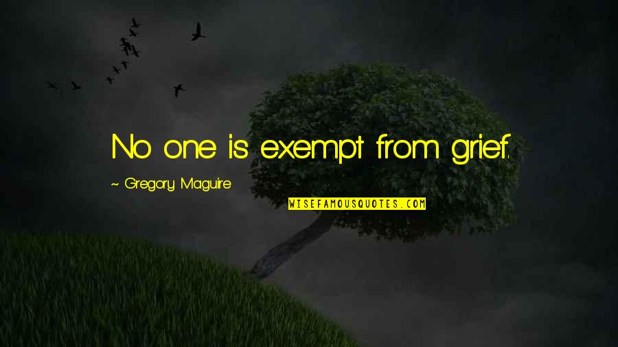 Samko Toy Quotes By Gregory Maguire: No one is exempt from grief. Samko Toy Quotes By Gregory Maguire: No one is exempt from grief.
