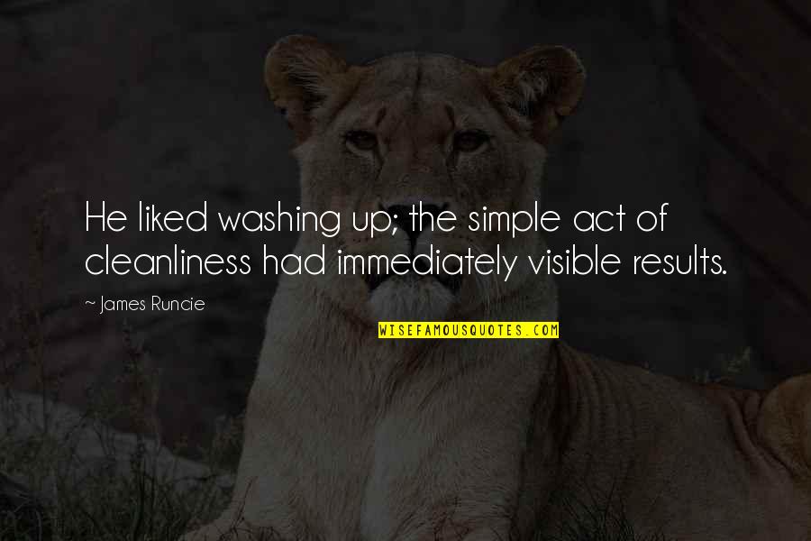 Sammael Statue Quotes By James Runcie: He liked washing up; the simple act of