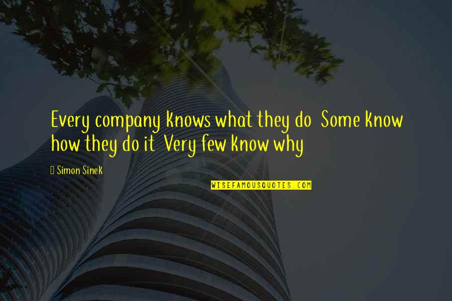 Sammer Kingdom Quotes By Simon Sinek: Every company knows what they do Some know