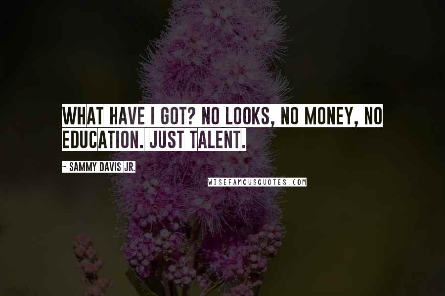 Sammy Davis Jr. quotes: What have I got? No looks, no money, no education. Just talent.