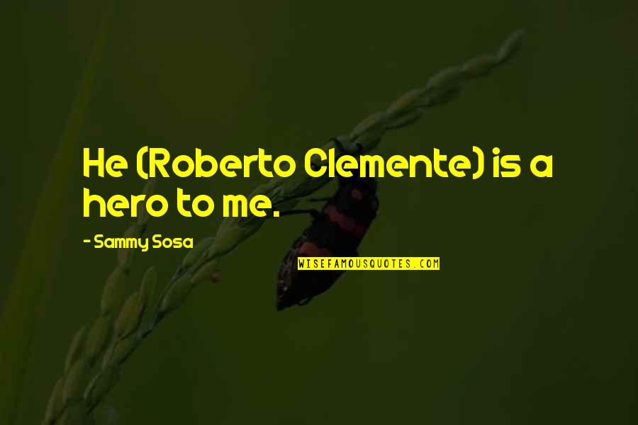 Sammy Quotes By Sammy Sosa: He (Roberto Clemente) is a hero to me.