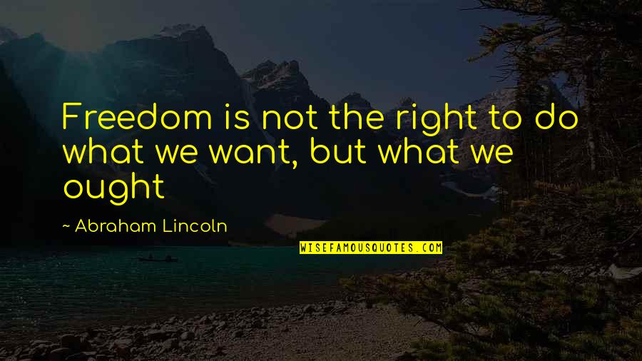 Samoca Mika Quotes By Abraham Lincoln: Freedom is not the right to do what