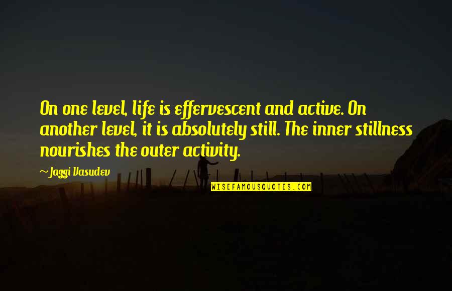 Sampermans Quotes By Jaggi Vasudev: On one level, life is effervescent and active.