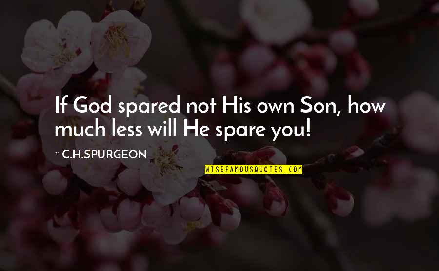 Sampled Quotes By C.H.SPURGEON: If God spared not His own Son, how