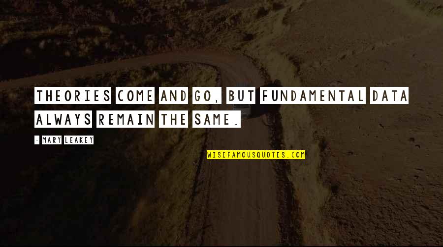 Samudayik Quotes By Mary Leakey: Theories come and go, but fundamental data always