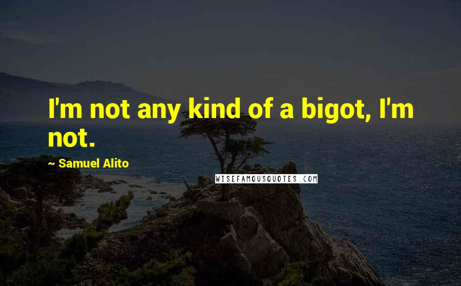 Samuel Alito quotes: I'm not any kind of a bigot, I'm not.