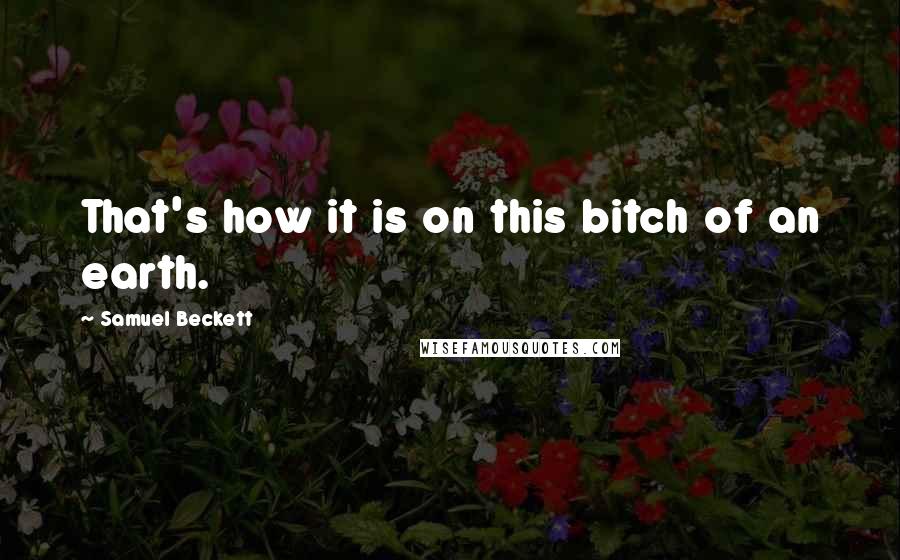 Samuel Beckett quotes: That's how it is on this bitch of an earth.