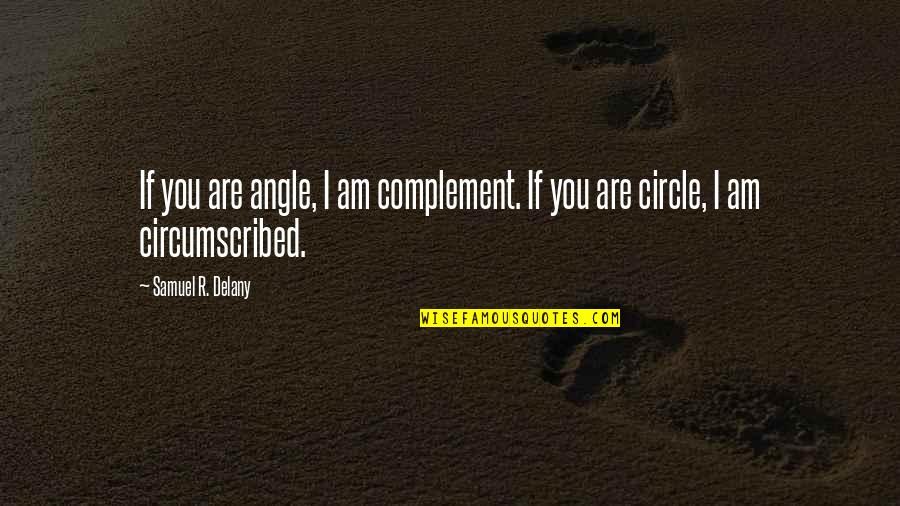 Samuel Delany Quotes By Samuel R. Delany: If you are angle, I am complement. If