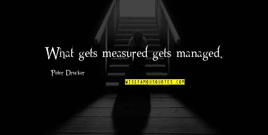 Samuel Fosso Quotes By Peter Drucker: What gets measured gets managed.