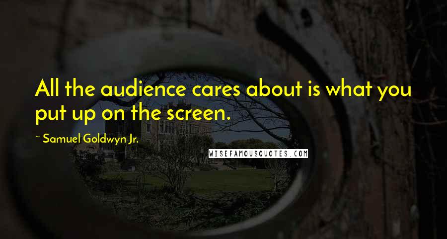 Samuel Goldwyn Jr. quotes: All the audience cares about is what you put up on the screen.