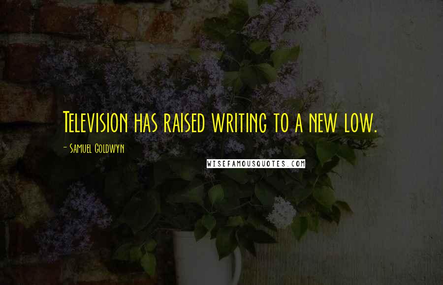 Samuel Goldwyn quotes: Television has raised writing to a new low.