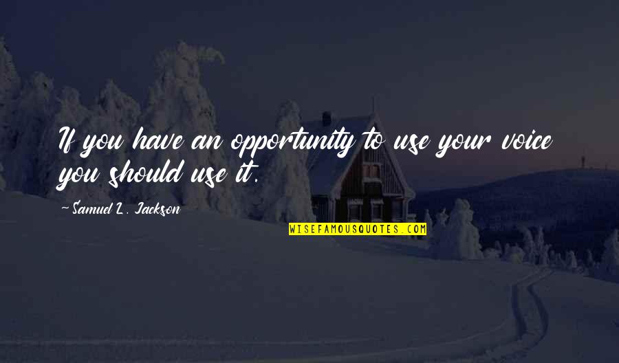 Samuel L Jackson Quotes By Samuel L. Jackson: If you have an opportunity to use your