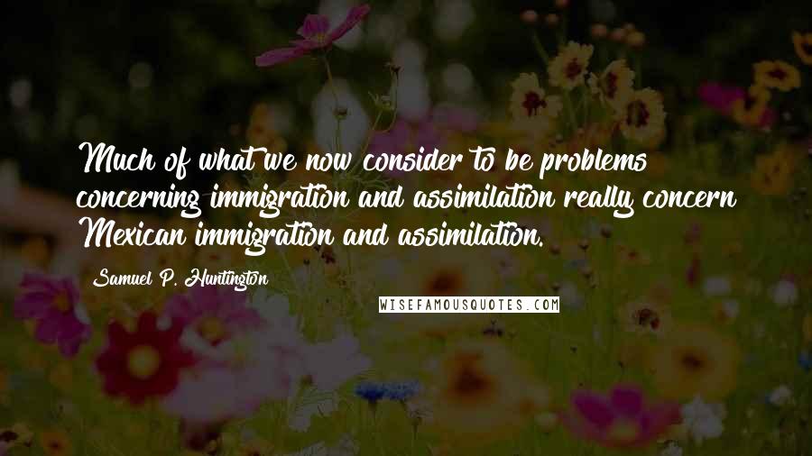 Samuel P. Huntington quotes: Much of what we now consider to be problems concerning immigration and assimilation really concern Mexican immigration and assimilation.