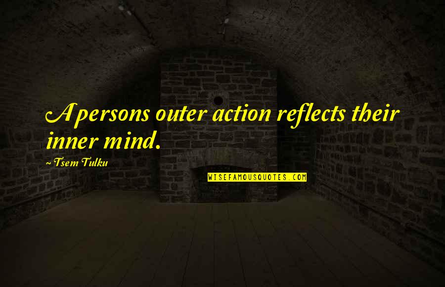 Samuel Prophet Quotes By Tsem Tulku: A persons outer action reflects their inner mind.