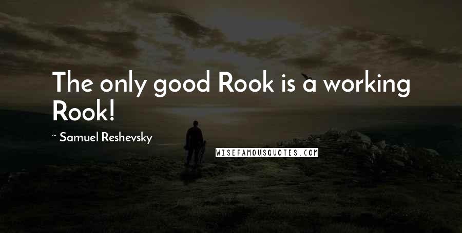 Samuel Reshevsky quotes: The only good Rook is a working Rook!