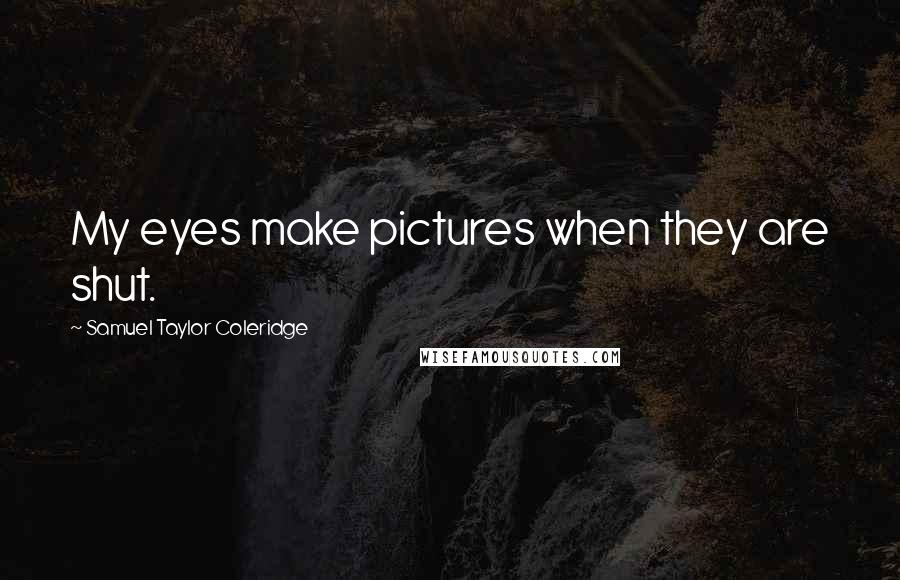 Samuel Taylor Coleridge quotes: My eyes make pictures when they are shut.