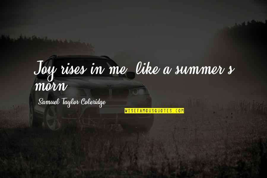 Samuel's Quotes By Samuel Taylor Coleridge: Joy rises in me, like a summer's morn.