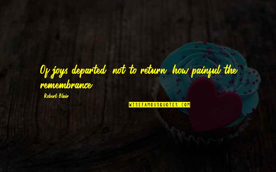 Samuelsohn Sale Quotes By Robert Blair: Of joys departed, not to return, how painful