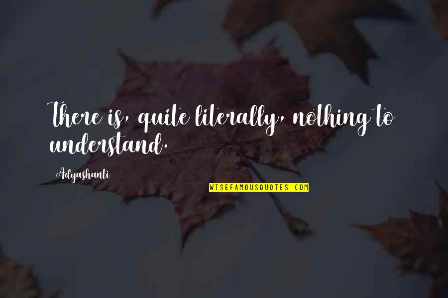 Samurai Apocalypse Quotes By Adyashanti: There is, quite literally, nothing to understand.