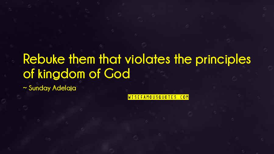 Samyelifm Quotes By Sunday Adelaja: Rebuke them that violates the principles of kingdom