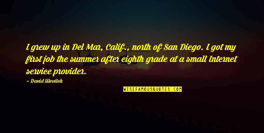 San Diego Quotes By David Ulevitch: I grew up in Del Mar, Calif., north