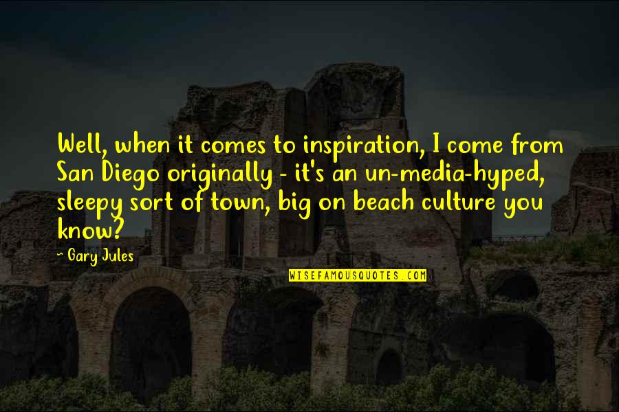 San Diego Quotes By Gary Jules: Well, when it comes to inspiration, I come