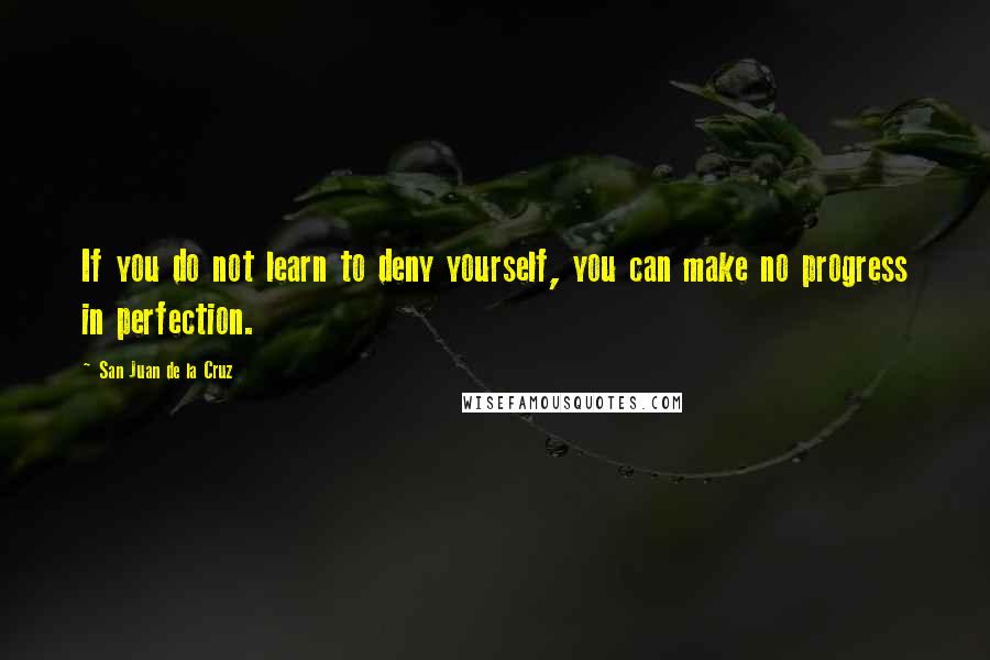 San Juan De La Cruz quotes: If you do not learn to deny yourself, you can make no progress in perfection.