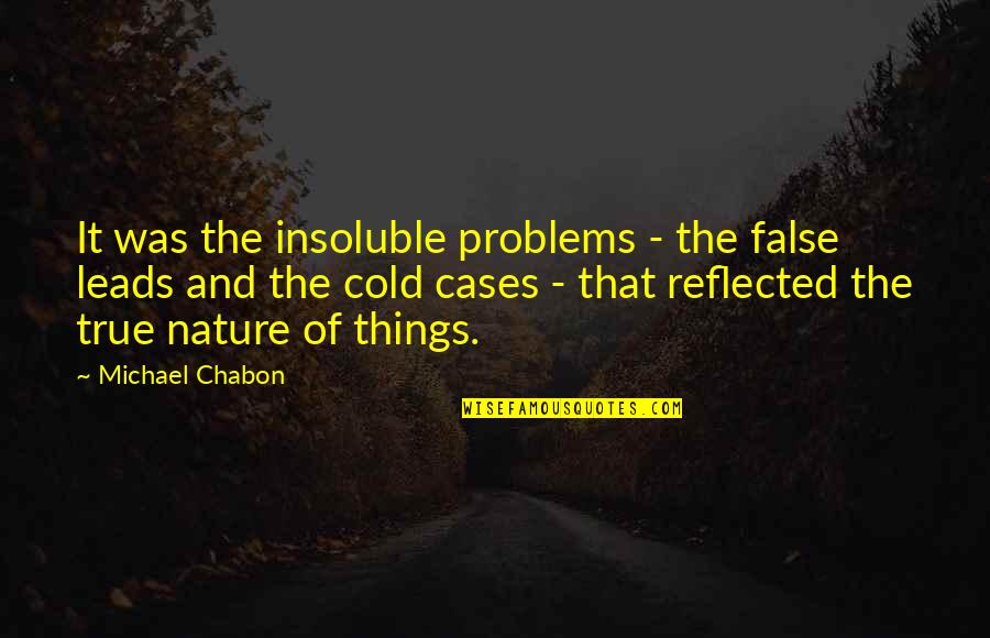 Sana Maulit Muli Quotes By Michael Chabon: It was the insoluble problems - the false