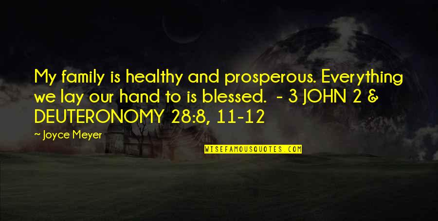 Sananthachat Thanapatpisal Profile Quotes By Joyce Meyer: My family is healthy and prosperous. Everything we Sananthachat Thanapatpisal Profile Quotes By Joyce Meyer: My family is healthy and prosperous. Everything we
