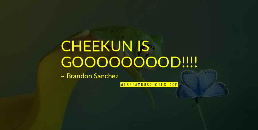 Sanchez's Quotes By Brandon Sanchez: CHEEKUN IS GOOOOOOOOD!!!!