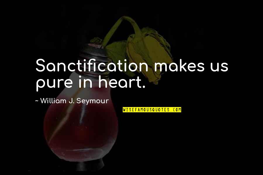 Sanctification Quotes By William J. Seymour: Sanctification makes us pure in heart.