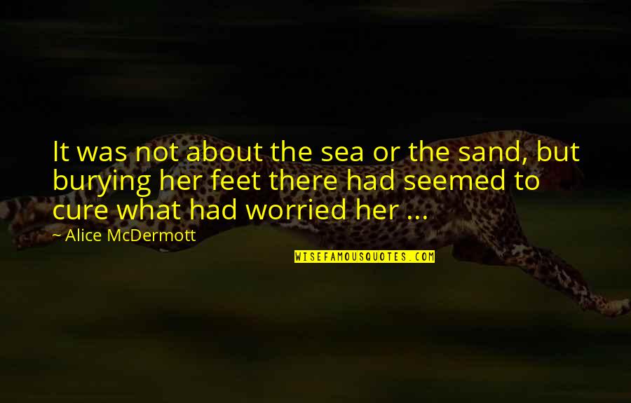 Sand On Your Feet Quotes By Alice McDermott: It was not about the sea or the