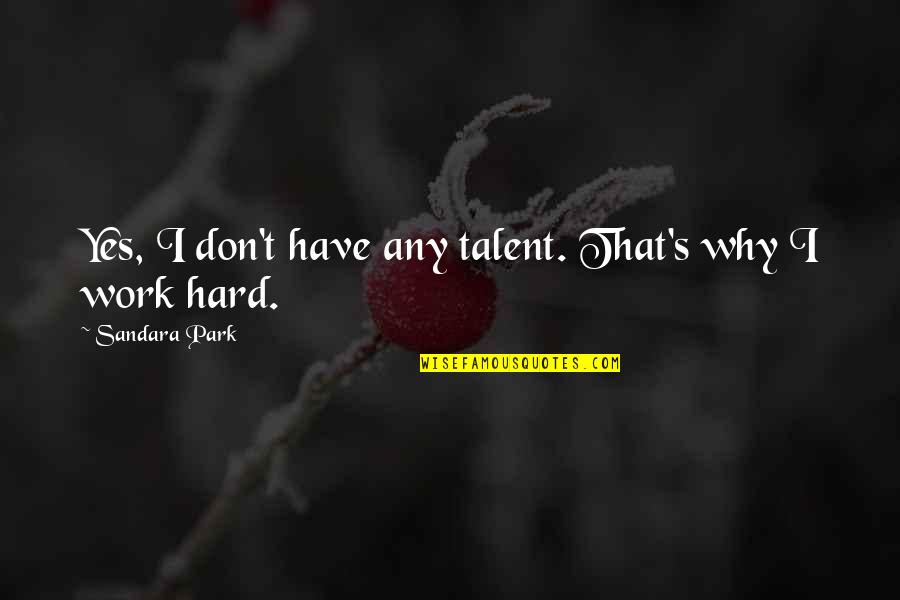 Sandara Park Quotes By Sandara Park: Yes, I don't have any talent. That's why
