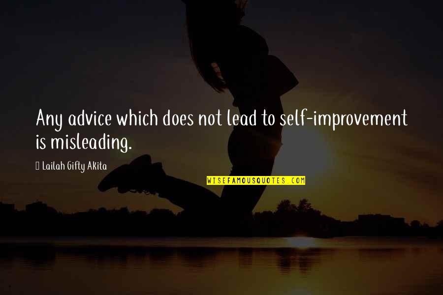 Sandbar Quotes By Lailah Gifty Akita: Any advice which does not lead to self-improvement