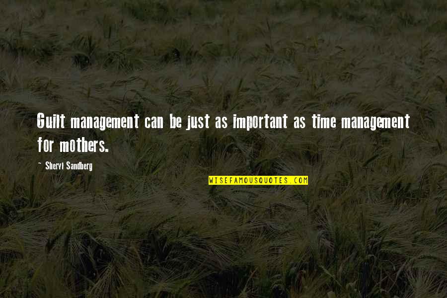 Sandberg Quotes By Sheryl Sandberg: Guilt management can be just as important as