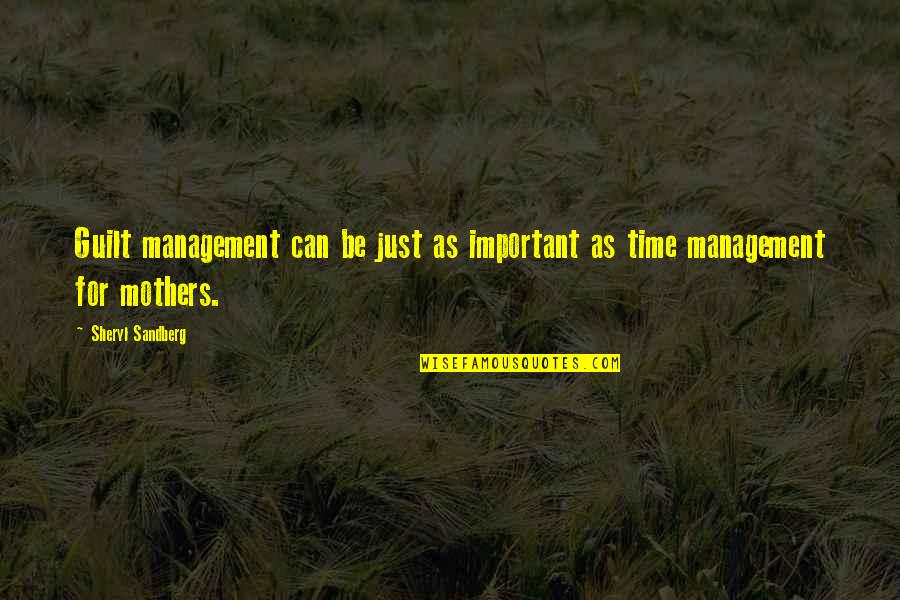 Sandberg's Quotes By Sheryl Sandberg: Guilt management can be just as important as
