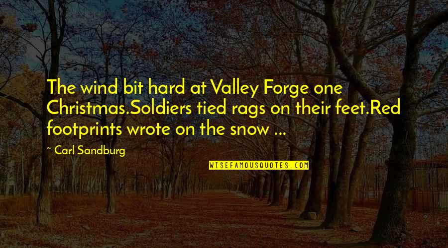 Sandburg's Quotes By Carl Sandburg: The wind bit hard at Valley Forge one