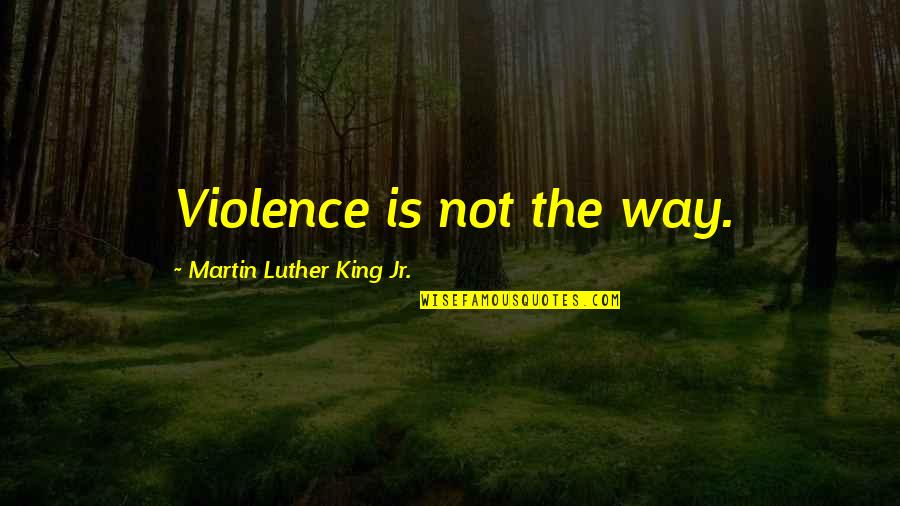 Sander Driesen Quotes By Martin Luther King Jr.: Violence is not the way. Sander Driesen Quotes By Martin Luther King Jr.: Violence is not the way.