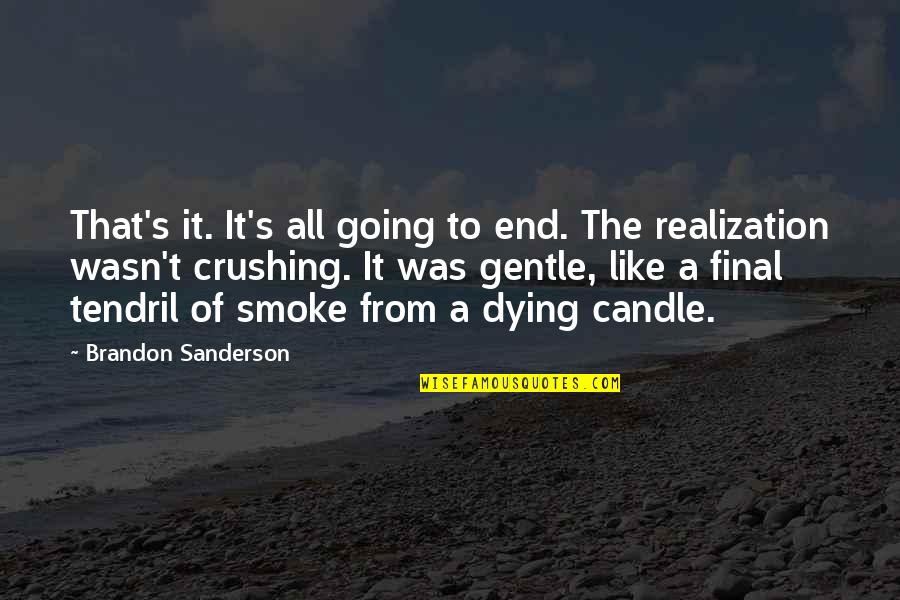 Sanderson's Quotes By Brandon Sanderson: That's it. It's all going to end. The