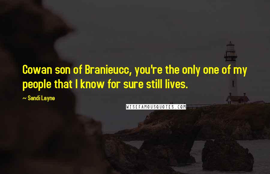 Sandi Layne quotes: Cowan son of Branieucc, you're the only one of my people that I know for sure still lives.