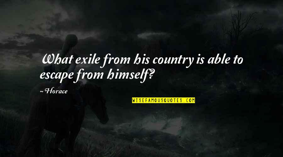 Sandkings Analysis Quotes By Horace: What exile from his country is able to