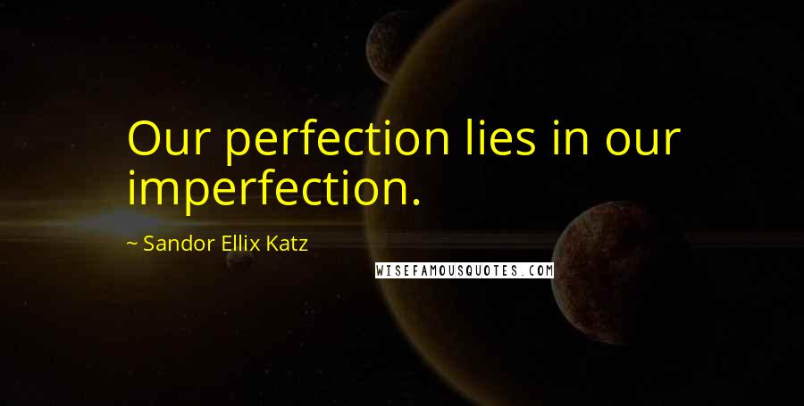 Sandor Ellix Katz quotes: Our perfection lies in our imperfection.