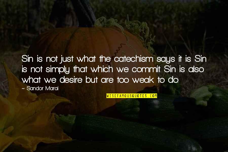 Sandor Marai Quotes By Sandor Marai: Sin is not just what the catechism says