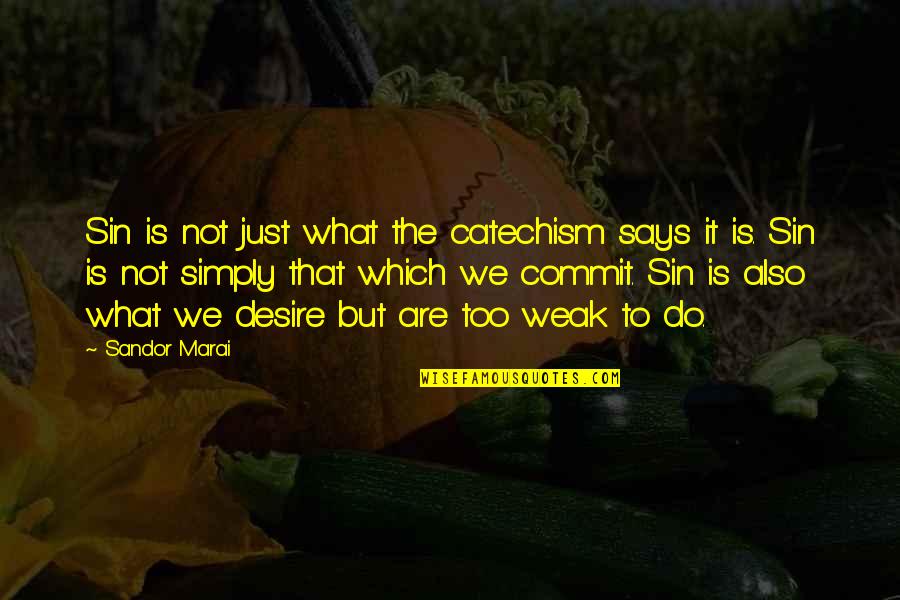 Sandor Quotes By Sandor Marai: Sin is not just what the catechism says