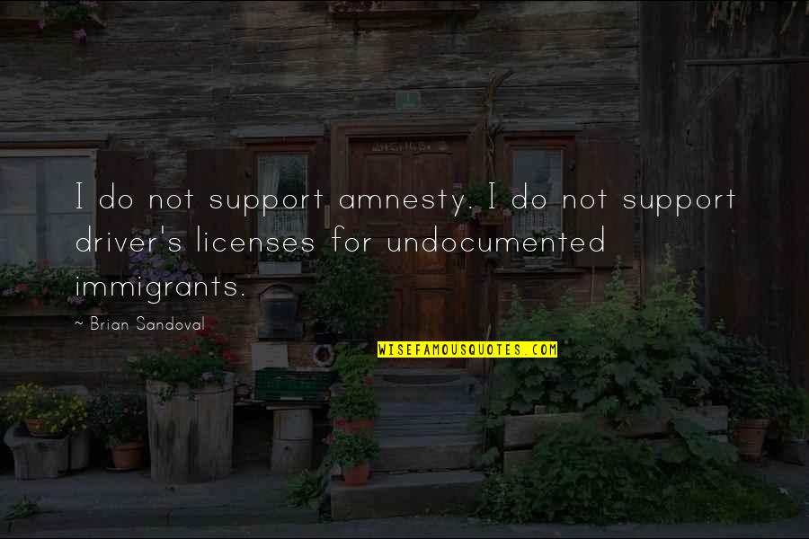 Sandoval's Quotes By Brian Sandoval: I do not support amnesty. I do not