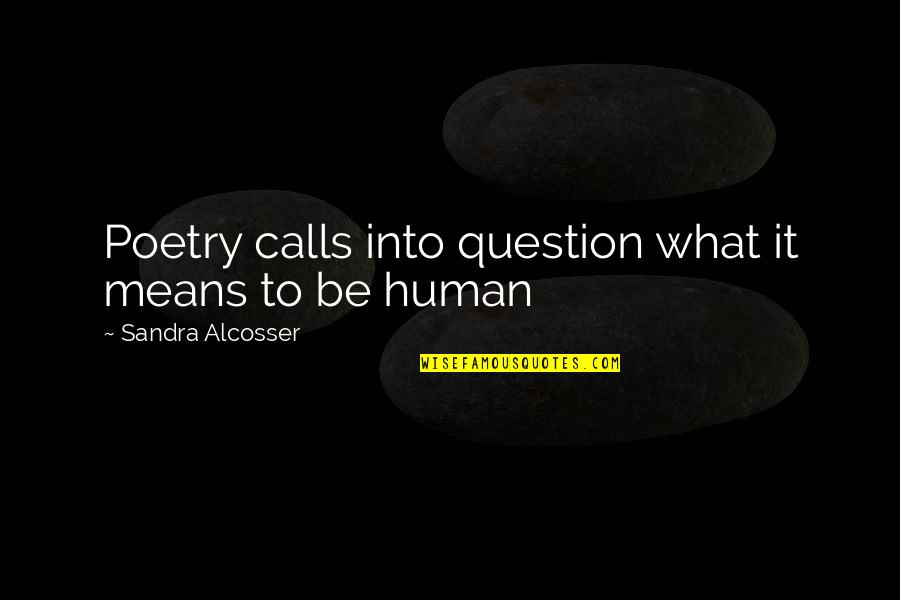 Sandra Alcosser Quotes By Sandra Alcosser: Poetry calls into question what it means to